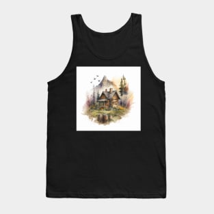 Mountain Log Cabin Ornament Tank Top